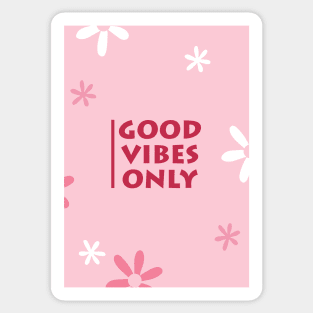 Good vibes only, Indie art print, Kidcore decor, Colorful decor, 90s bedroom decor, Pink aesthetic Sticker